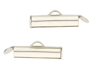 Końcówki wsuwane / slide / stal chirurgiczna / 16mm / srebrny / uchwyt 1.5mm / 2szt