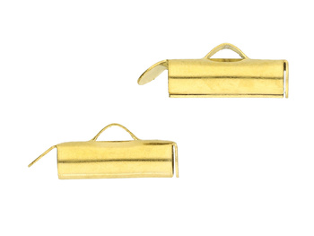 Końcówki wsuwane / slide / stal chirurgiczna / 16mm / złoty / uchwyt 1.5mm / 2szt