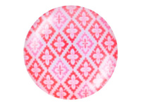 Kaboszon szklany z grafiką K12 PT1374 / różowy / 12mm / 4szt