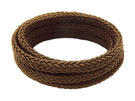 Sznurek pleciony, satynowy, z silnym połyskiem / brązowy / 5x8mm / 1m