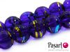 Koraliki szklane malowane , granatowe / kula / 10mm / otwór 1mm / 40szt