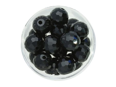 CrystaLove™ / kryształki szklane / ball / 8mm / czarny / lustrzany / 70szt