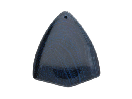 Agat / zawieszka / latawiec / 47x40x6mm / czarno-niebieski / 1szt