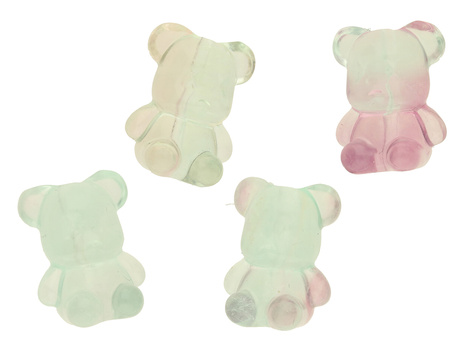 Fluoryt / Miś / przekładka / 18x15x14mm / otwór 0.7mm / zielony /1szt