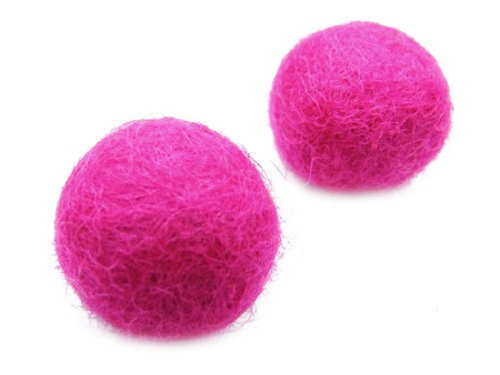 Koraliki filcowe, jasno-różowe / kula / 20mm / 2szt