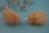 Kwiatek ozdobny / organza / łososiowy / ok 35mm / zestaw 2szt
