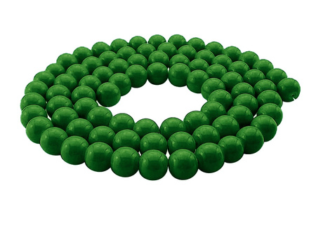 Koraliki szklane powlekane 6mm / kula / zielony / otwór 1.4mm / 1 sznur / 140 koralików