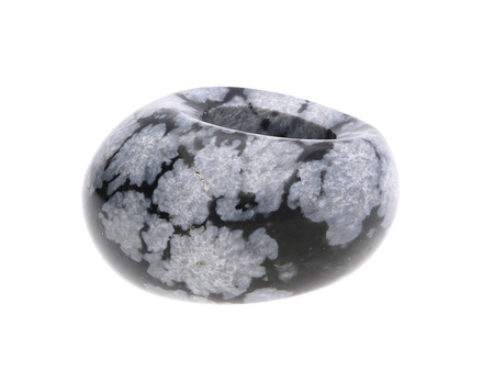 Obsydian śnieżny / oponka / 8x14x14mm / szaro-czarny / 1szt