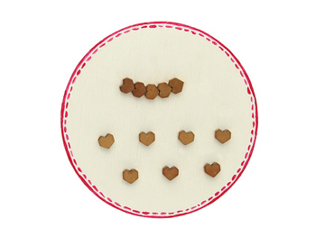 Hematyt / serce pixel / 6mm / jasny brązowy / 10 sztuk