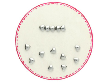 Hematyt / serce / 5.5x6x2mm / srebrny / 5szt.
