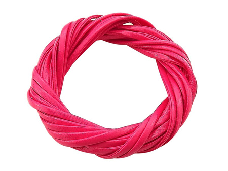 Rzemień ekologiczny, płaski, lakierowany, jednokolorowy / różowy / 3x1,5mm / 3m