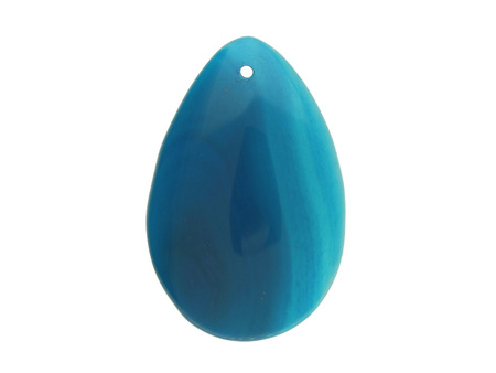 Agat / zawieszka / kropla / 44x29x6mm / niebieski / 1szt