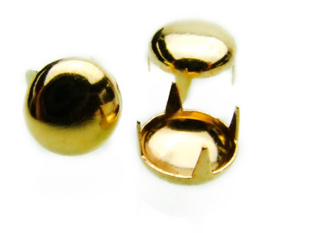 Ćwieki pukle okrągłe, kolor złoty, 7mm, 50szt