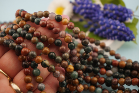 Agat oceaniczny / kula / 6mm / sznur / około 60szt