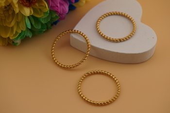 Kółko ozdobne / łącznik / stal chirurgiczna / 23mm / złoty / 1szt
