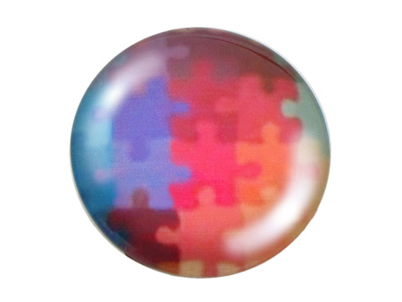 Kaboszony szklane z grafiką, K25 PT1132 / multikolor / 25mm / 2szt