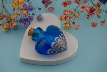 Fiolka / niebieski / szkło lampwork / 27x25mm / 1szt