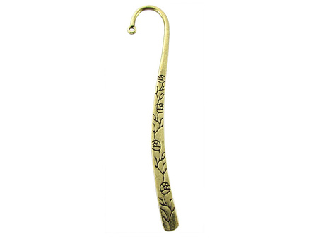 Zakładka do książki / antyczny złoty / na zawieszkę / 12cm