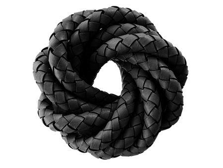 Rzemień naturalny / okrągły / pleciony / 3mm / czarny / 1m