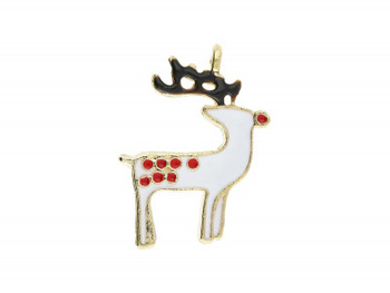 Renifer SweetCharm™ / zawieszka / 23x18x2mm / KC Gold / 2szt