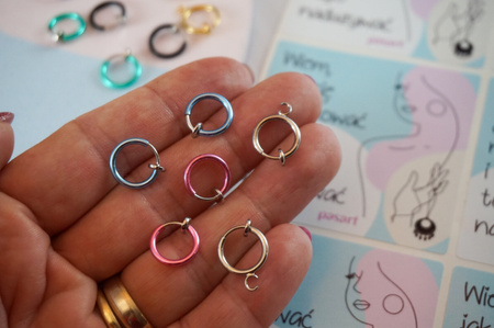 Bigle kółka / fake kolczyk / stal chirurgiczna / 12mm / niebieski / 2szt