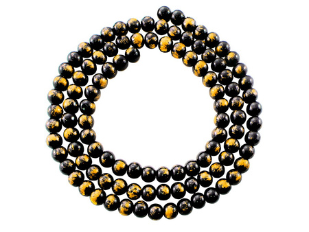 Koraliki Cosmic™ kula 12mm / kolor złoty, czarny / otwór 1.2mm / 1 sznur / 70 koralików