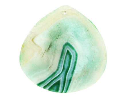 Agat / zawieszka / kropla nieregularna / 50x51x6mm / białozielony / 1szt