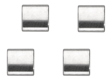 Hematyt, kamień naturalny / prostokąt z 2 otworami / 5x5x2mm / Silver / otwór 0.7mm / 10szt