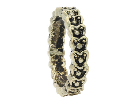 Obrączka ze wzorem / przekładka / 5x23x23mm / kolor jasny antyczny złoty / otwór 18mm / 1szt