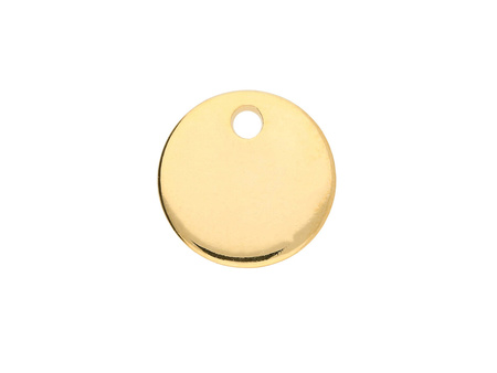 Moneta / mini zawieszka / stal chirurgiczna / 10mm / otwór 1mm / złoty / 1szt