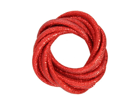 ShinyFloe™ / rzemień klejony / okrągły / 3mm / czerwony / 1m