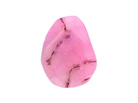 Agat / kropla nieregularna / fasetowana / 26x19x9mm / różowy / 1szt