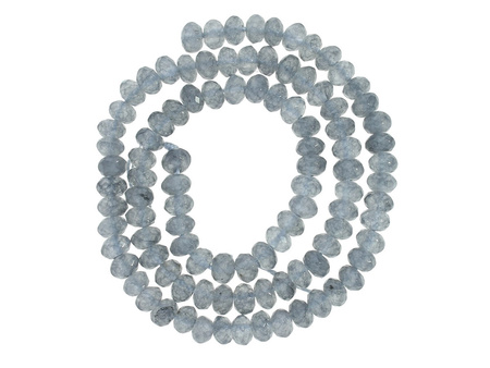 Agat / rondelle / 4x6mm / jasny stalowy / 94szt