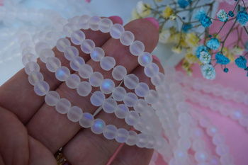 Moon beads™ / kula szklana / 6mm / biały / około 60szt