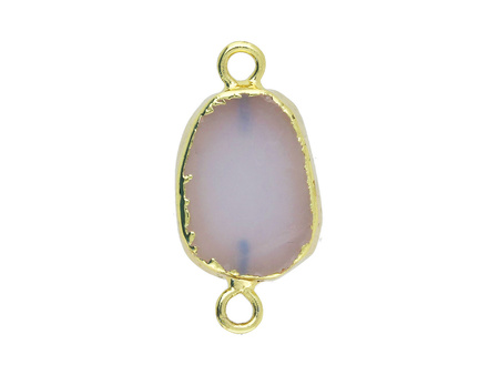 Agat Szary / w okuciu / łącznik / owal / 23x11x6mm / szary / 1szt