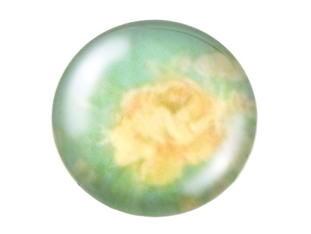 Kaboszony szklane z grafiką, K14 PT1098 / turkusowo-żółty / 14mm / 4szt