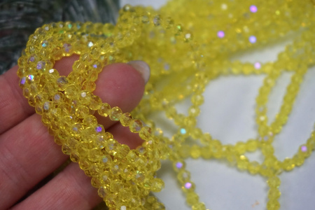 CrystaLove™ / kryształki szklane / rondelle / 3x4mm / Yellow AB / 110szt