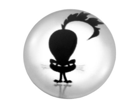 Kaboszony szklane z grafiką, K25 PT1119 / czarno-biały / 25mm / 2szt