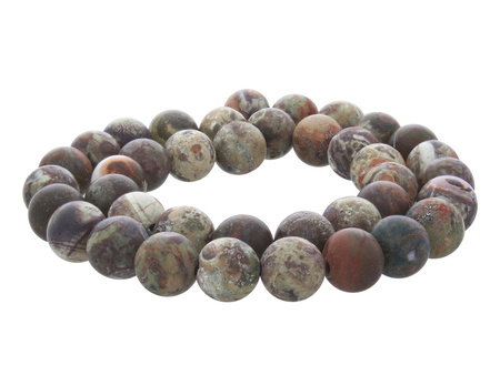 Jaspis Tropikalny / matowy / kula / 10mm / 38szt