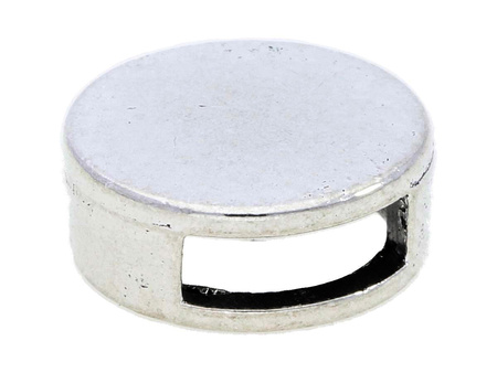 Przekładka okrągła, płaska 11x4mm / kolor srebrny / otwór 3x8mm / 2szt