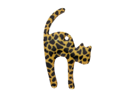 Wyciągający się kot SweetCharm™ / zawieszka charms / 30x18mm / kolor KC Gold, panterka / 2szt