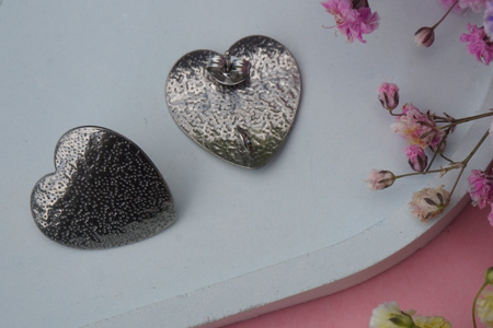 Sztyfty serca ozdobne / stal chirurgiczna / 20mm / srebrny / 2szt