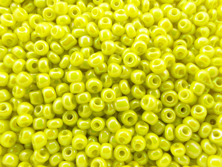 Koraliki szklane drobne, Opaque Rainbow / Lemon / 2,6mm / otwór round / 20g