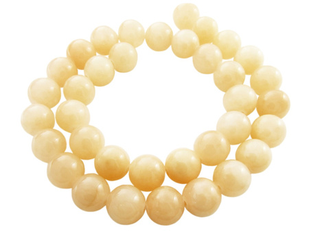 Jadeit 6mm / jasny żółty / otwór 1mm / 68 koralików