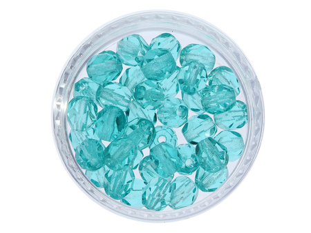 Firepolish™ / 4mm / Transparent / Teal / 40szt