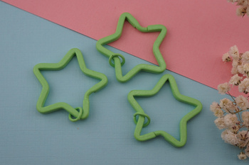 Baza breloka / gwiazdka / stal chirurgiczna / 3,5x3,3cm / zielony / 1szt