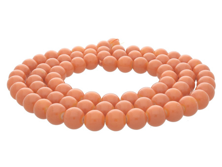 Koraliki powlekane / kula / 8mm / ciemny pomarańczowy / 105szt