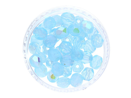 Firepolish™ / 3mm / Milky AB / Aquamarine / 40szt
