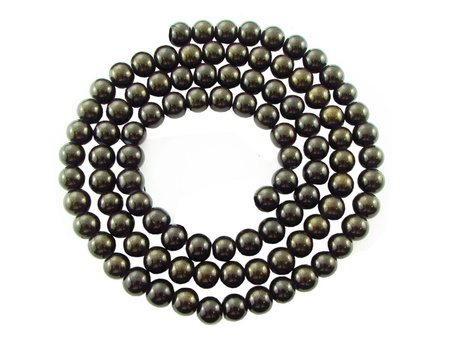 Koraliki Galaxy™ kula 6mm / czarny / pokryte złotym pyłem / otwór 1mm / 140 koralików