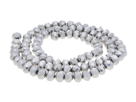 CrystaLove™ / kryształki szklane / rondelle / 3x4mm / Dk Silver Lustered /147szt